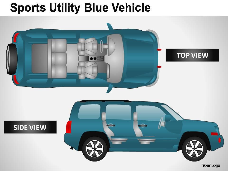 sports_utility_blue_vehicle_top_view_powerpoint_presentation_slides_Slide01