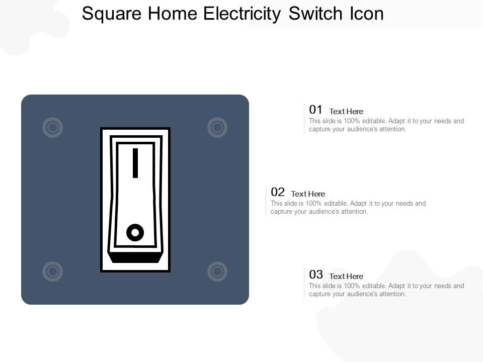 Square Home Electricity Switch Icon