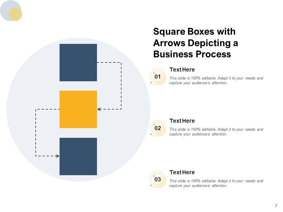 Square Icon Business Process Connected Through Overlapping Circles ...