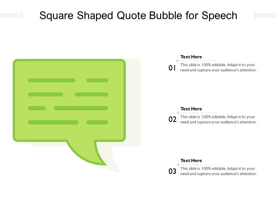Square Shaped Quote Bubble For Speech
