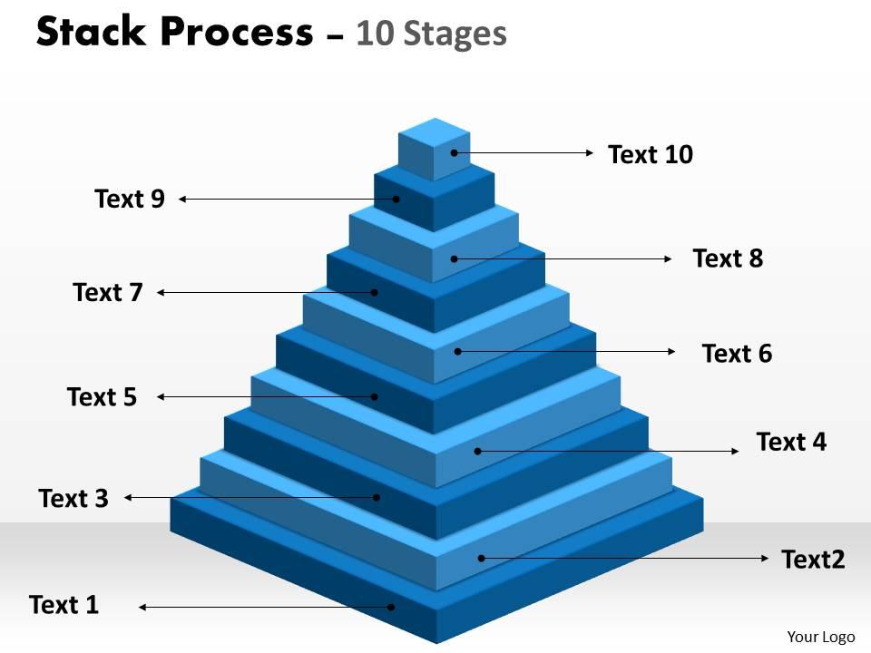 Stack Process With 10 Stages | Presentation PowerPoint Diagrams | PPT ...