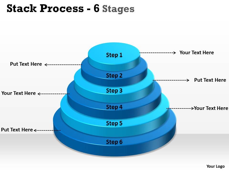 Stack Process With 6 Stages For Sales | PowerPoint Templates ...