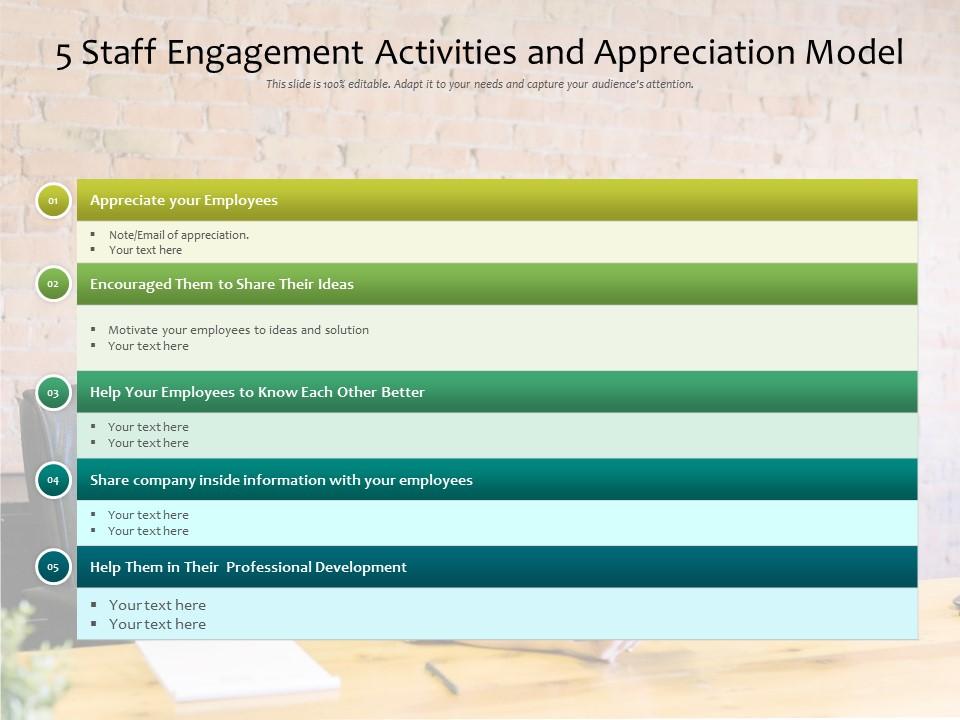 Staff engagement activities and appreciation model Slide01