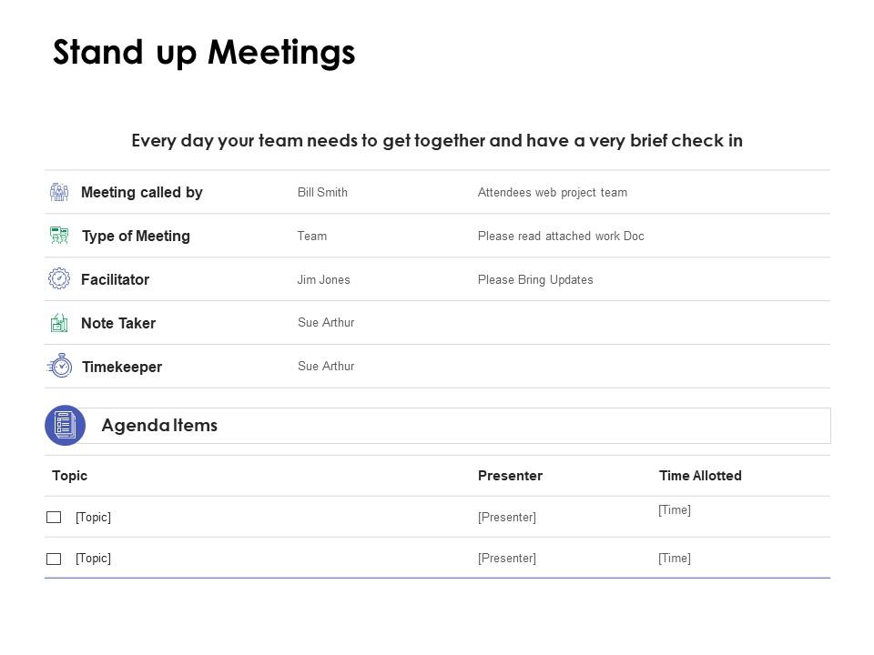 Stand Up Meetings Ppt Powerpoint Presentation Styles Inspiration