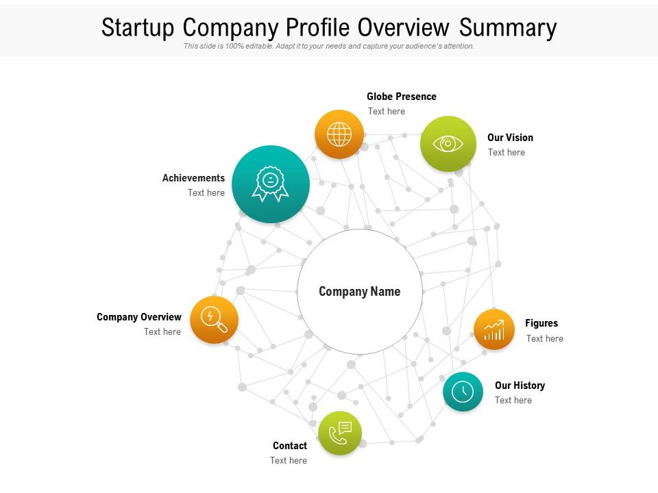 Startup company profile overview summary