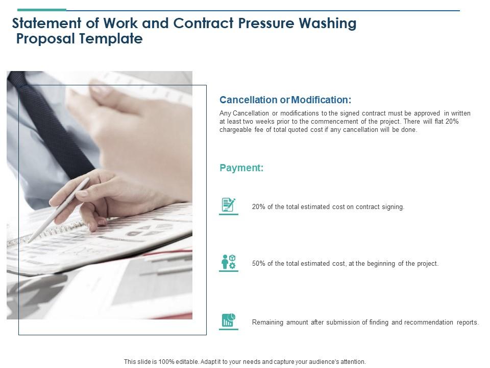 Statement Of Work And Contract Pressure Washing Proposal Template Ppt