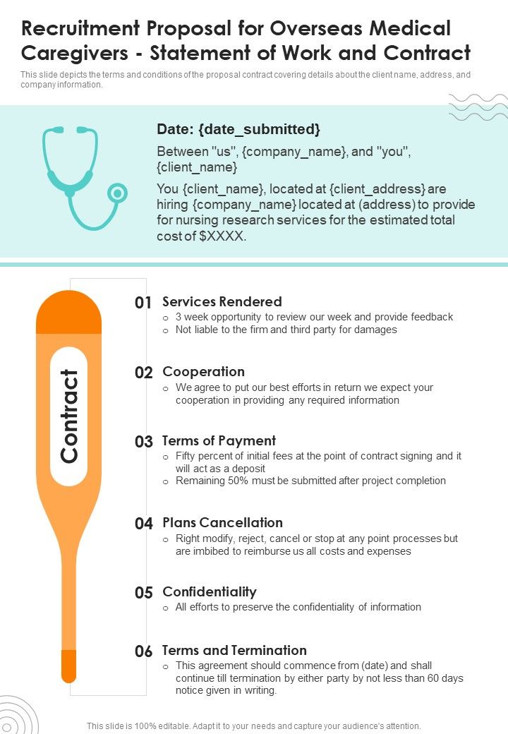Statement Of Work Recruitment Overseas Medical Caregivers One 