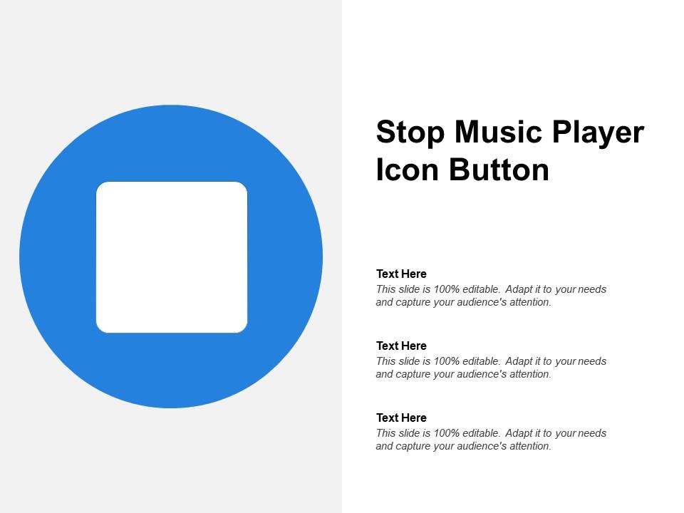 Stop music player icon button Slide00