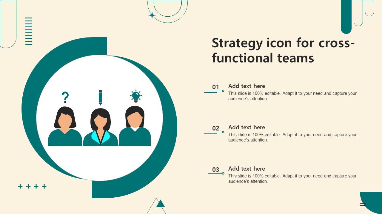 Strategy Icon For Cross Functional Teams PPT PowerPoint