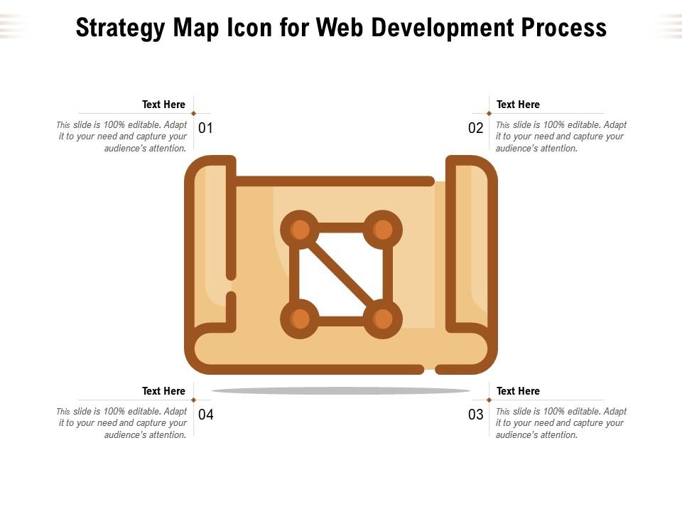 Strategy map icon for web development process Slide01