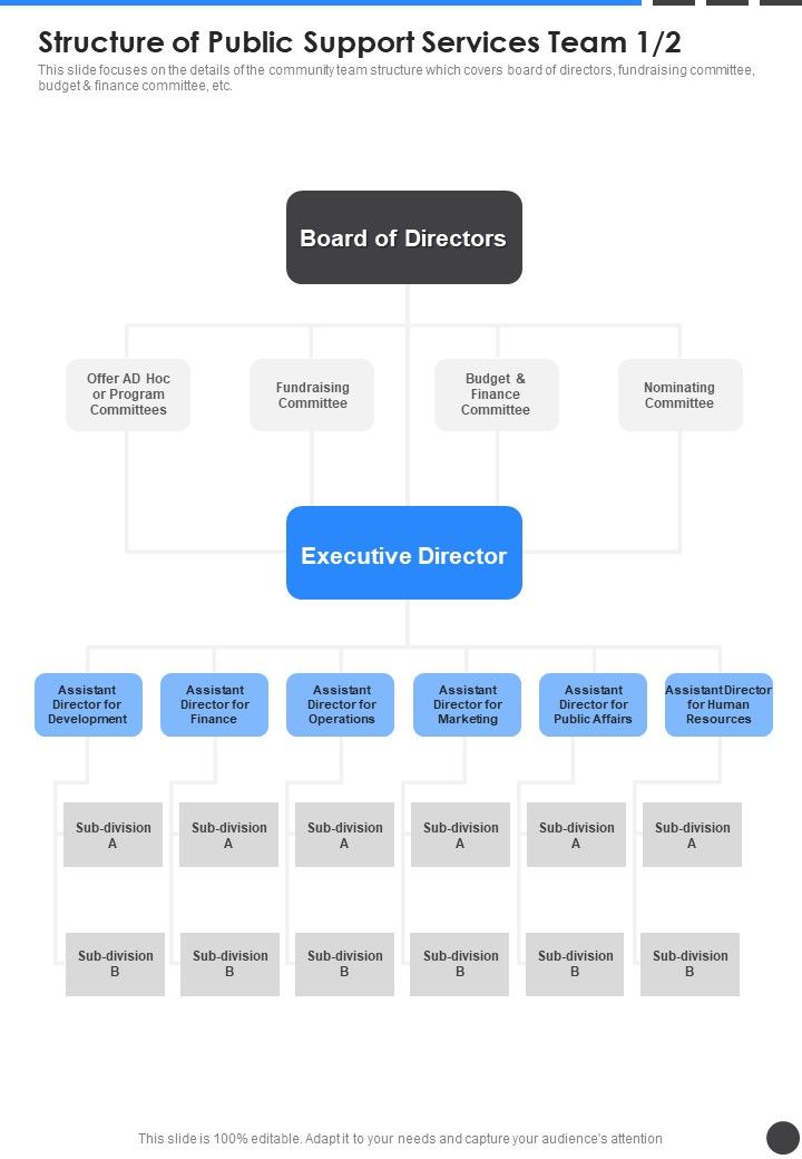 Structure Of Public Support Services Team One Pager Sample Example