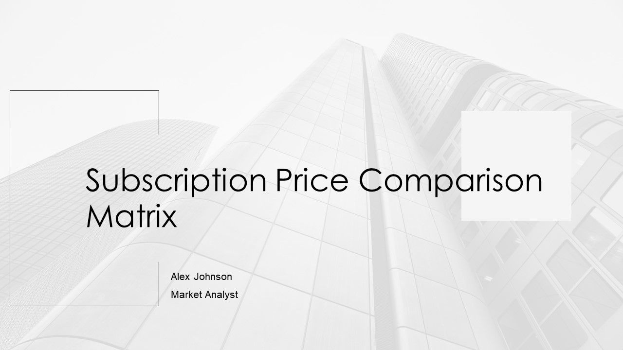 Subscription Price Comparison Matrix PPT Designs AT