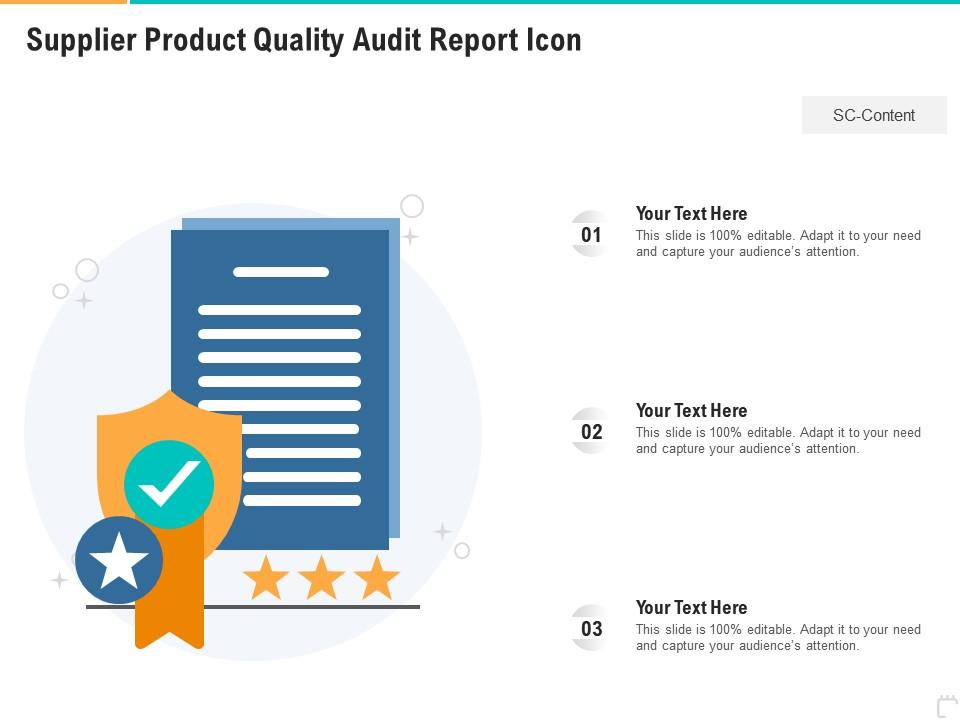 Supplier product quality audit report icon Slide01
