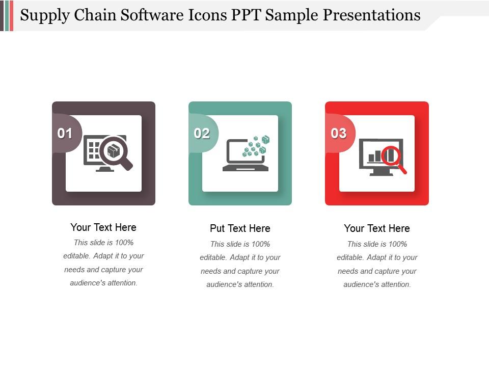 Supply chain software icons ppt sample presentations Slide00