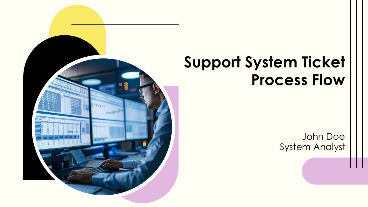 Support System Ticket Process Flow PPT Example AT