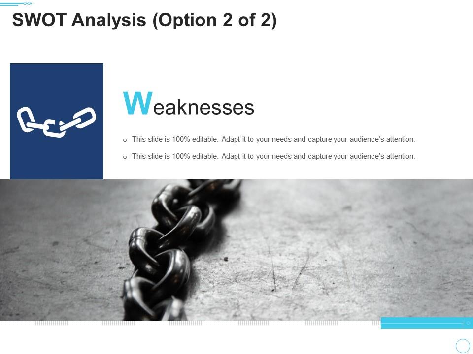Swot analysis option 2 of 2 adapt 10 minutes self introduction ppt powerpoint good Slide01