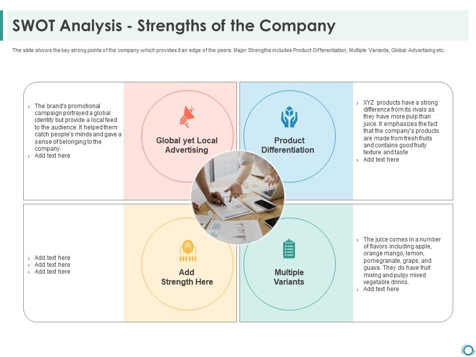 Swot analysis strengths global building customer trust startup company ppt file pictures
