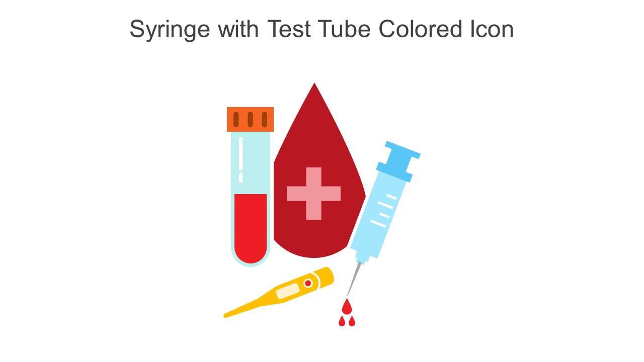 Syringe With Test Tube Colored Icon In Powerpoint Pptx Png And Editable ...
