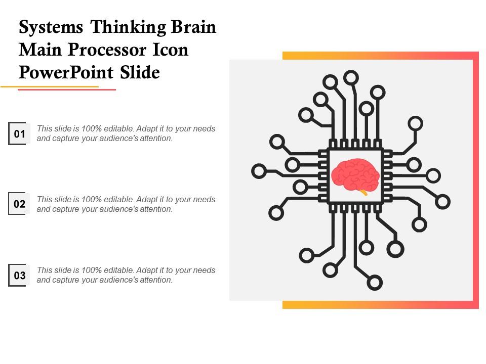Systems thinking brain main processor icon powerpoint slide Slide01