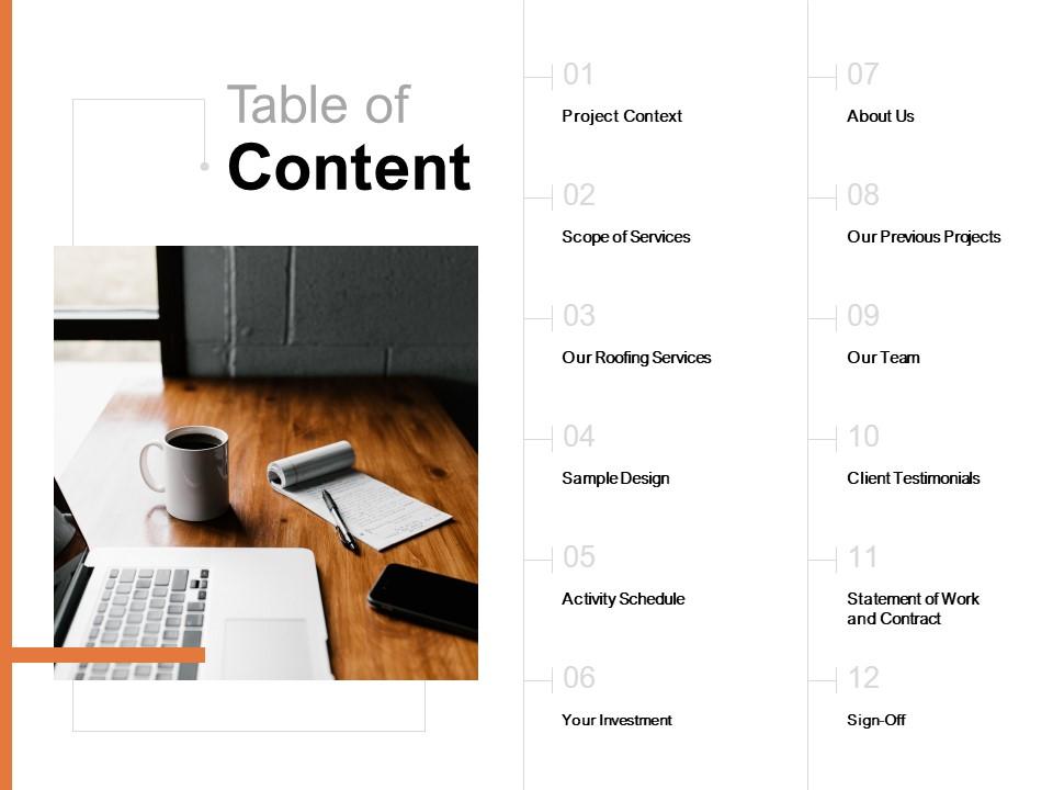 Table of content our team c923 ppt powerpoint presentation professional slides
