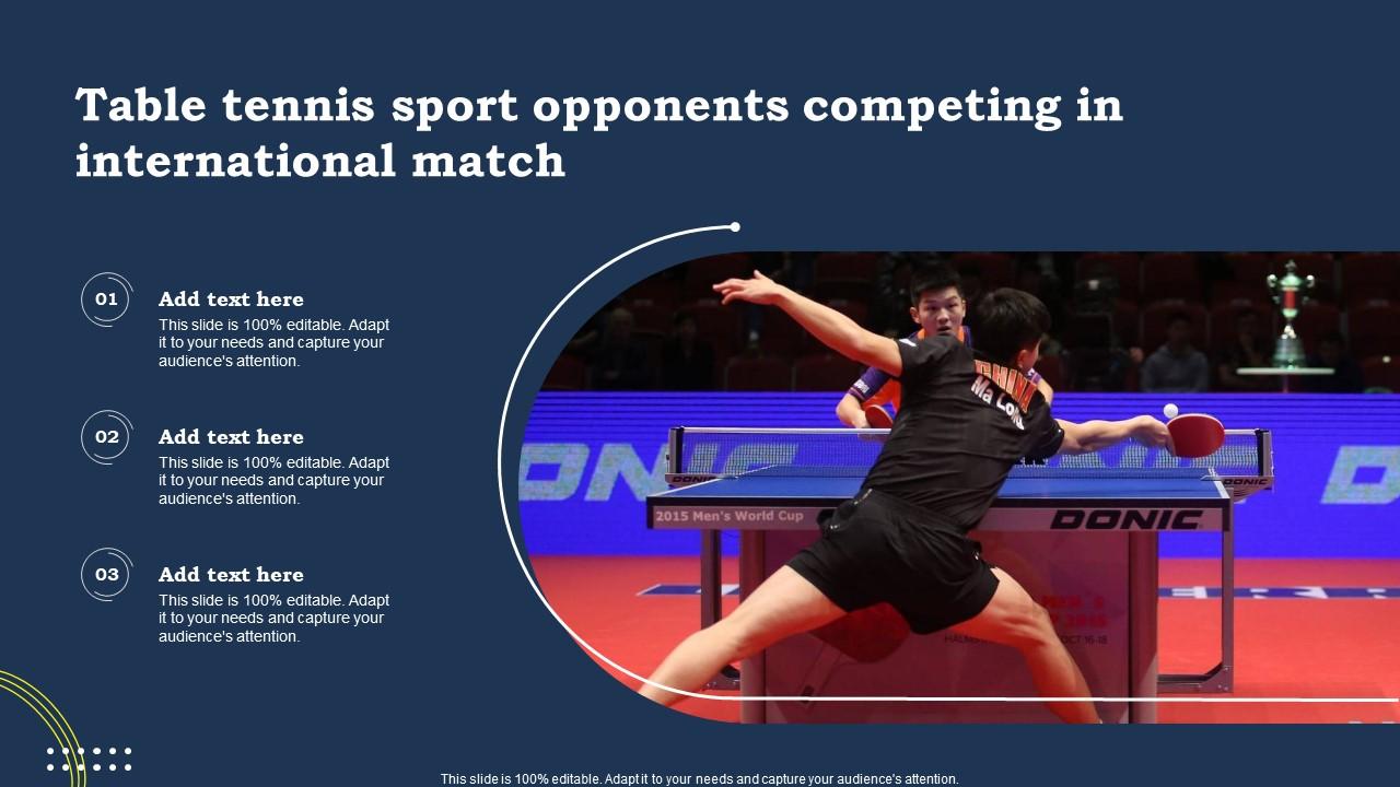 Table Tennis Sport Opponents Competing In International Match