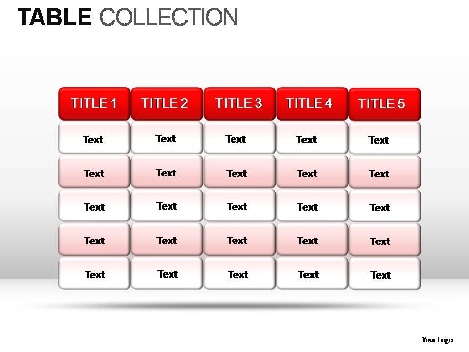 Tables Collection Powerpoint Presentation Slides | PowerPoint Slide ...