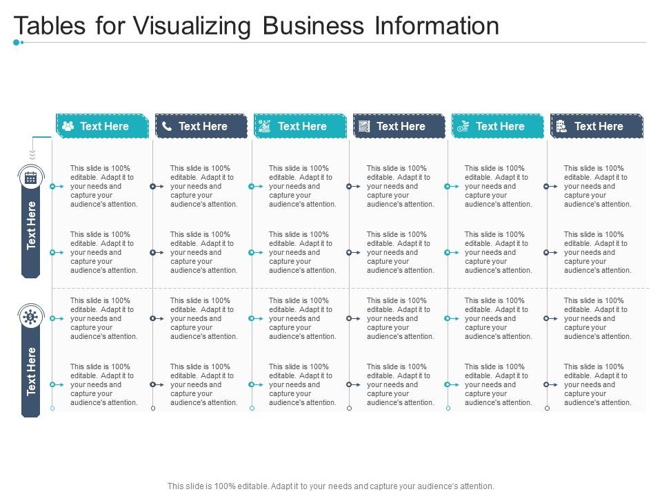 Tables for visualizing business information infographic template