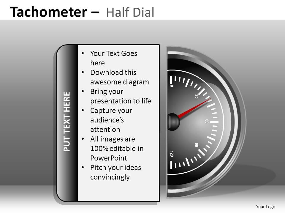 Tachometer Half Dial Powerpoint Presentation Slides DB PowerPoint