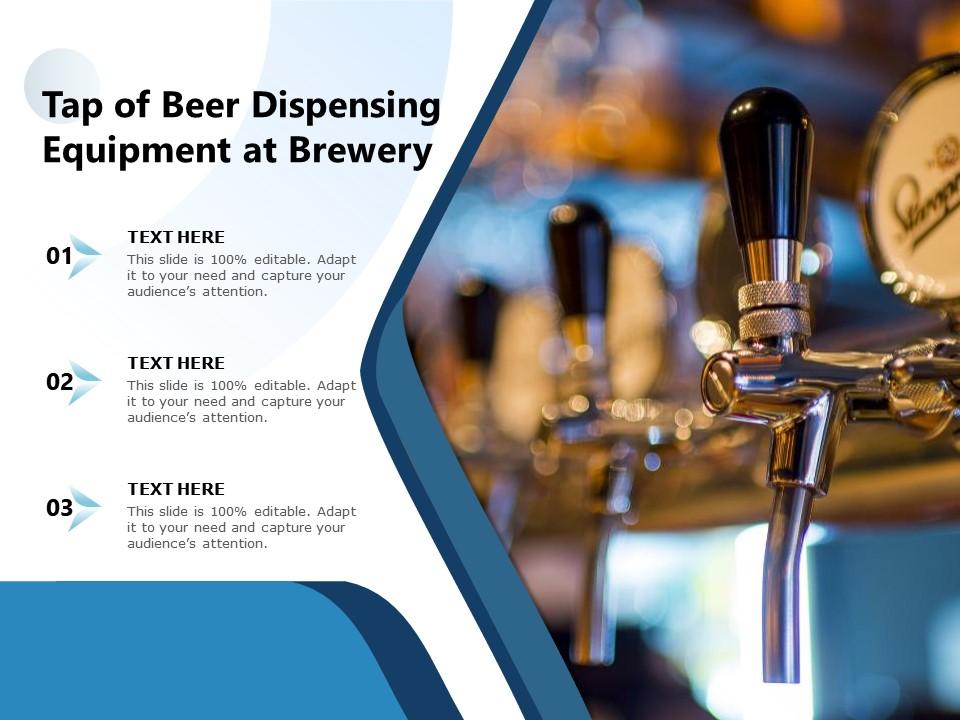 Tap Of Beer Dispensing Equipment At Brewery Presentation Graphics