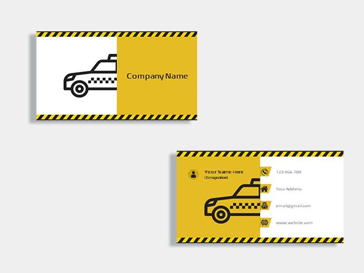 Taxi service business card template Slide01