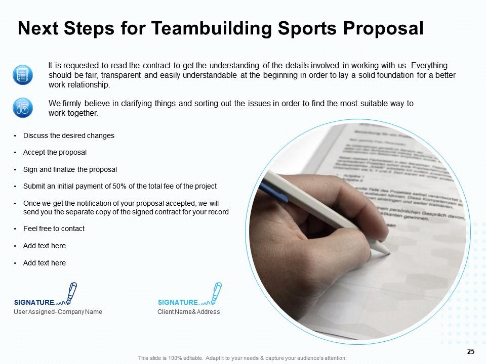 Teambuilding Sports Proposal Powerpoint Presentation Slides
