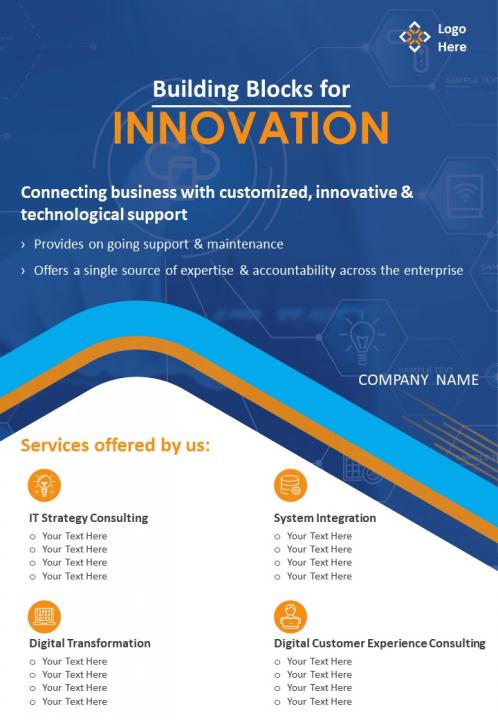 Tech consulting firm two page brochure template Slide01
