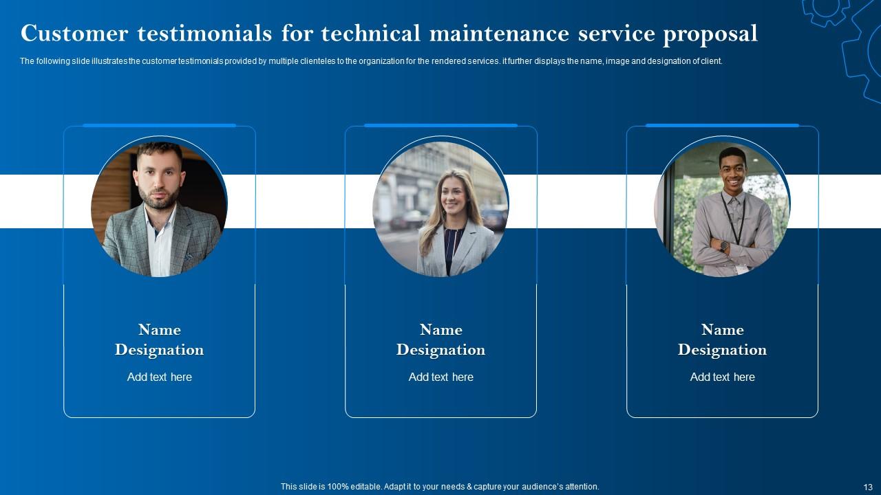 Technical Maintenance Service Proposal powerpoint presentation slides