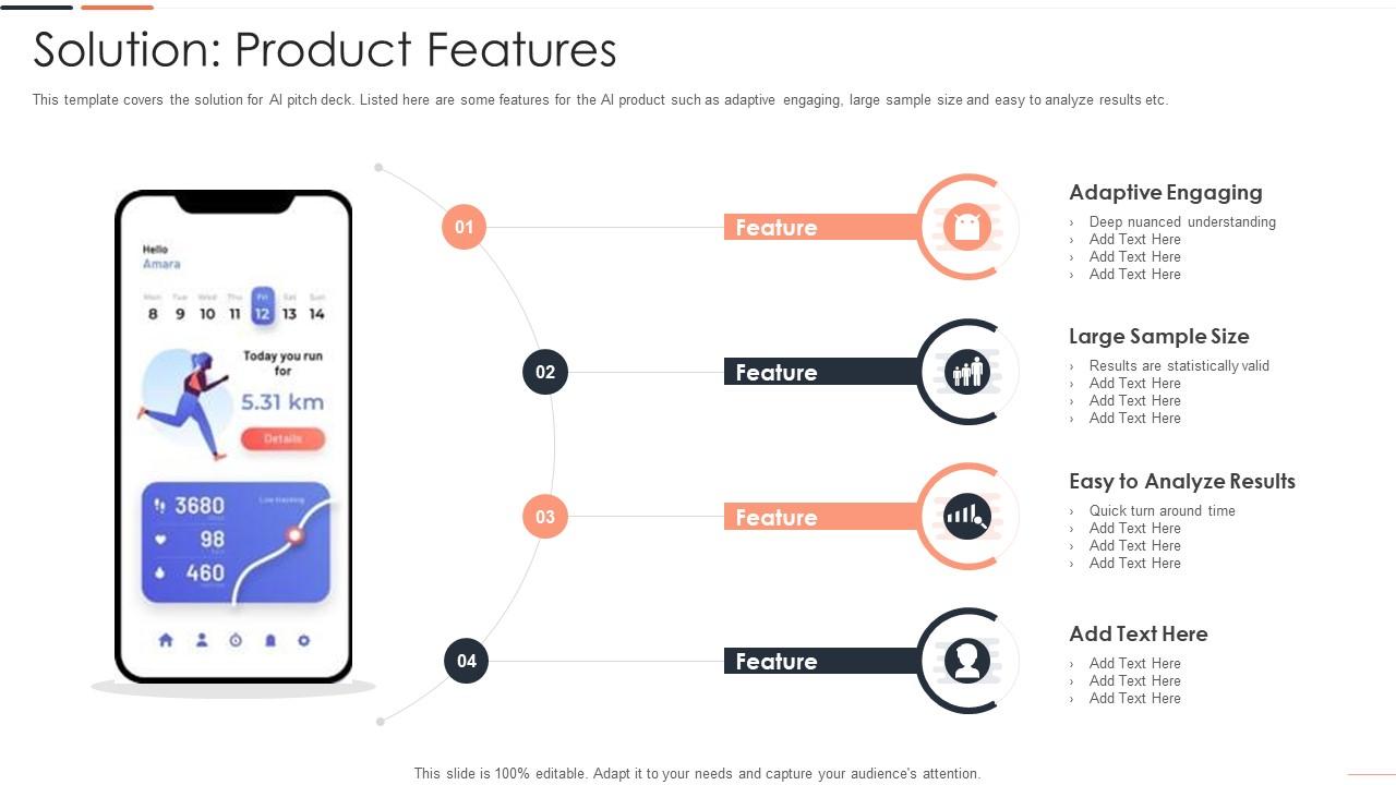 Technology Pitch Deck Solution Product Features Ppt Background