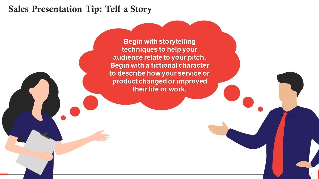 Tell A Story As A Sales Presentation Tip Training Ppt