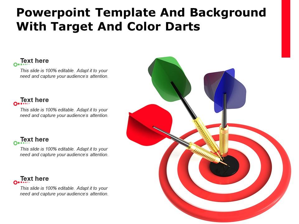 Template And Background With Target And Color Darts Ppt Powerpoint ...