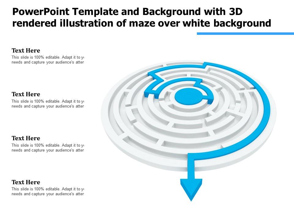 Template And With 3d Rendered Illustration Of Maze Over White Ppt ...
