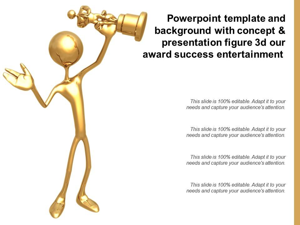 Template with concept and presentation figure 3d our award success entertainment