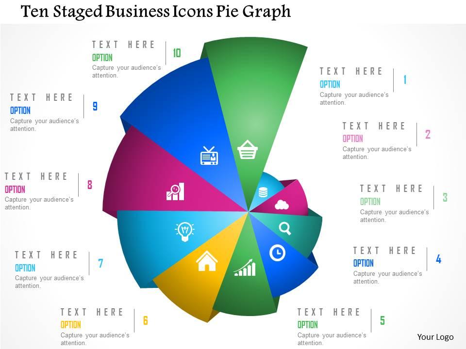 ten_staged_business_icons_pie_graph_powerpoint_template_Slide01