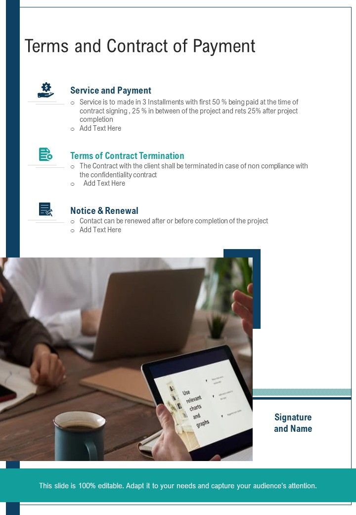 Terms And Contract Of Payment Creative Service Proposal One Pager Sample Example Document Slide01