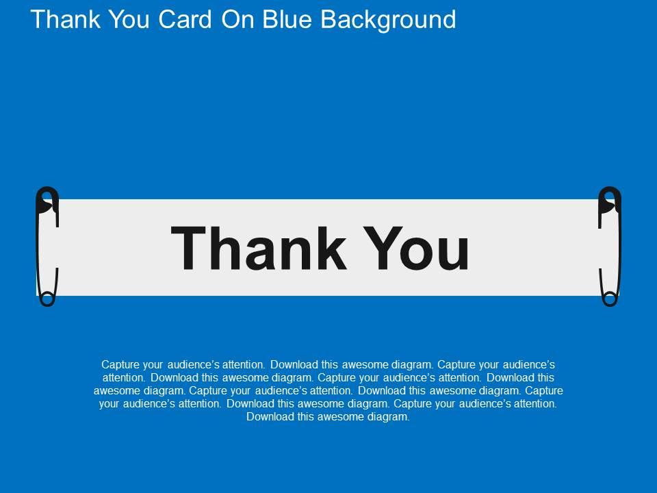 Thank You Card On Blue Background Flat Powerpoint Design | Template  Presentation | Sample of PPT Presentation | Presentation Background Images