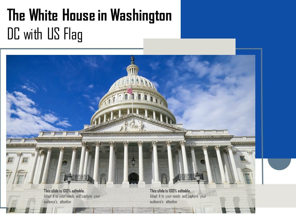 The white house in washington dc with us flag Slide01