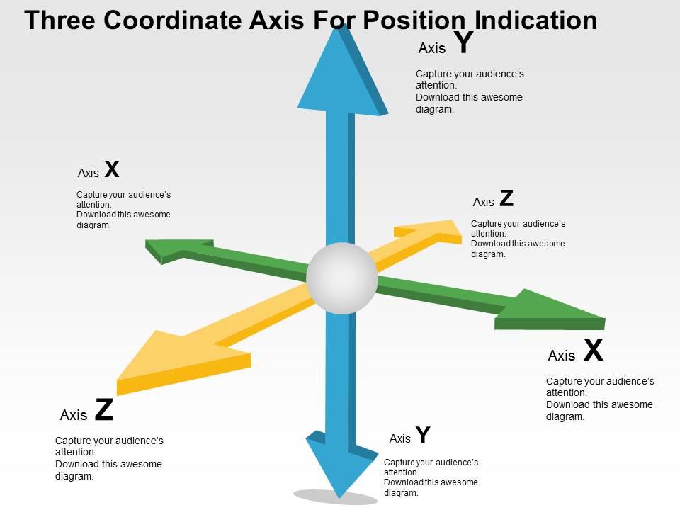 Three Coordinate Axis For Position Indication Flat Powerpoint Design ...