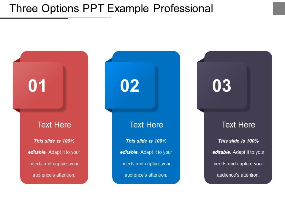 Three options ppt example professional Slide01