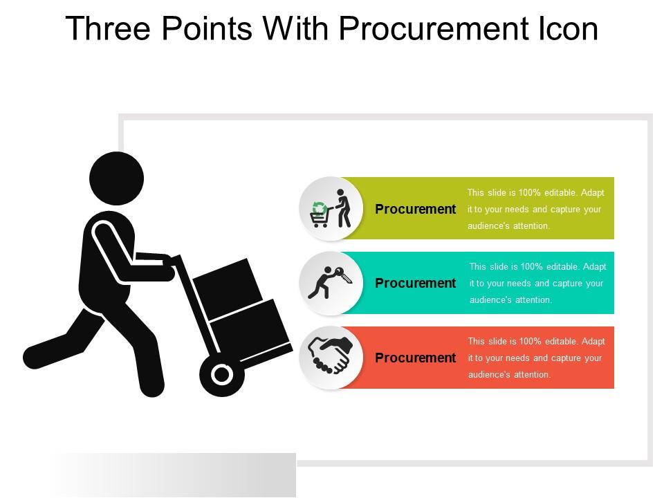 Three points with procurement icon Slide01