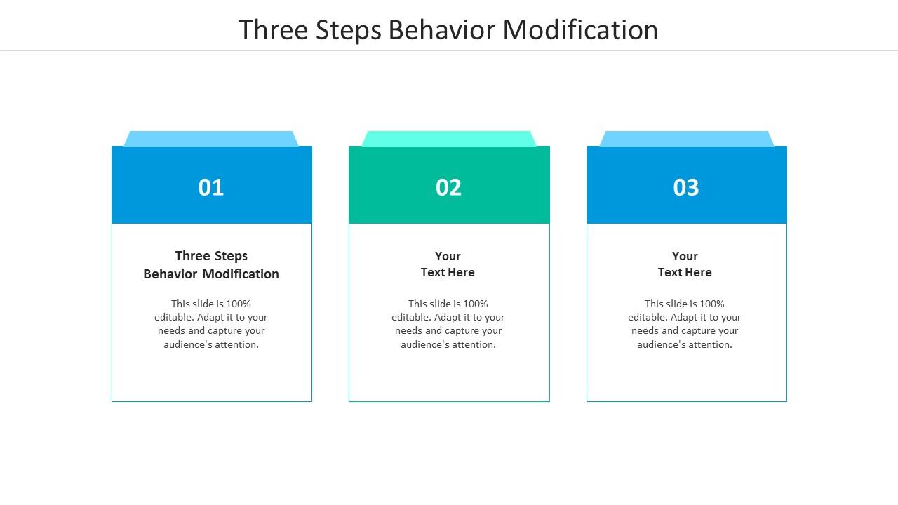 Three Steps Behavior Modification Ppt Powerpoint Presentation Show