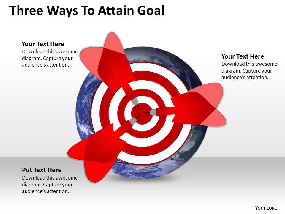 Three ways to attain goal powerpoint slides presentation diagrams templates Slide00