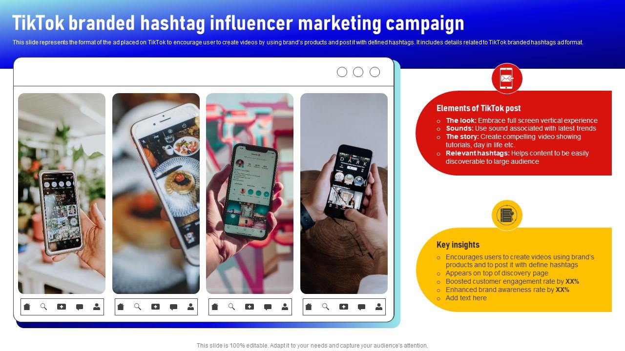 Tiktok Branded Hashtag Influencer Marketing Campaign Social Media