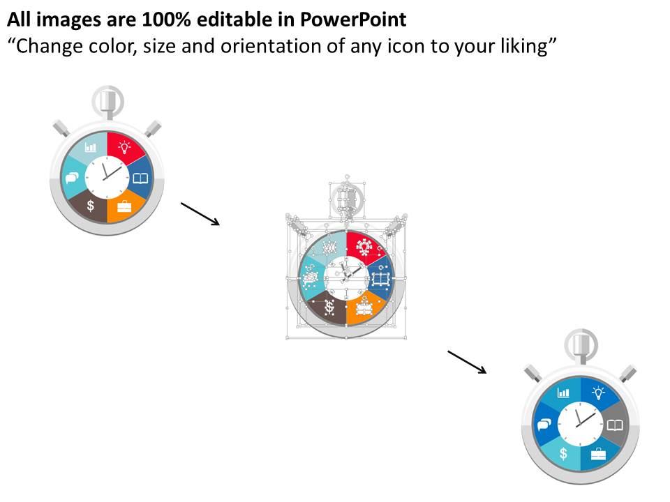 Time management clock for business flat powerpoint design