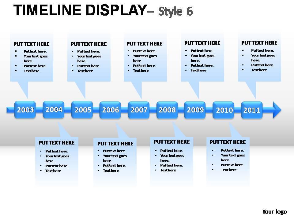 Timeline display style 6 powerpoint presentation slides Slide01